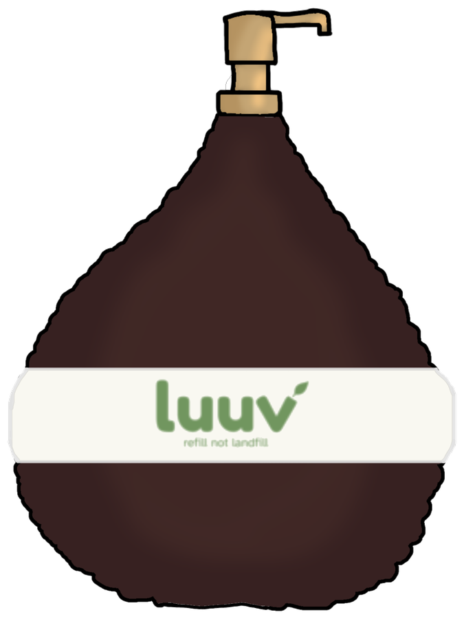 luuv Body Wash, a refillable pump bottle